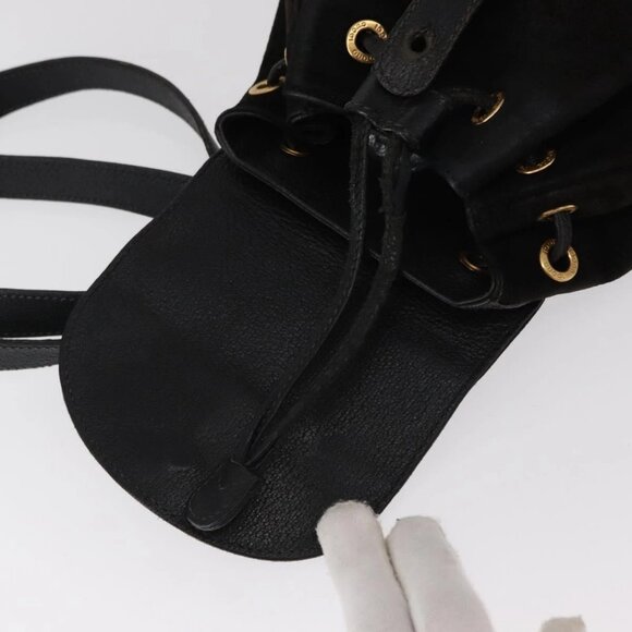 GUCCI Bamboo Backpack Suede Leather Black Gold 003 1705 0030 Auth BA7789 main image 7
